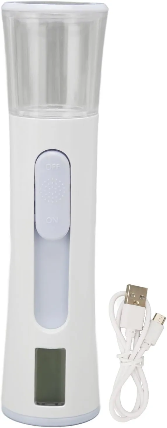 Double Headed Nano Facial Steamer, Cool Mist Face Steamer with 2 Spray Nozzle and LCD Screen Display, Portable Mini Cool Face Mist Steamer for Skin Care, Daily Makeup