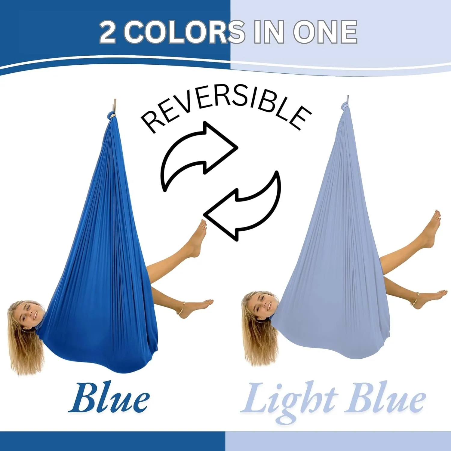 Double Layer Reversible Sensory Swing| Outdoor and Indoor Swing For Kids and Adults Up to 260 lbs | Autism Cocoon Swing | Kids Sensory Swing