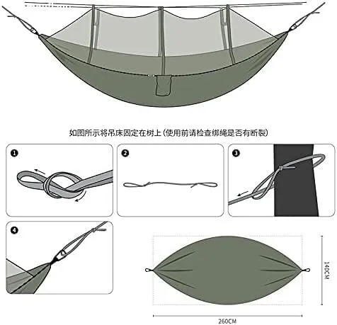 Double Nylon Anti-Mosquito Umbrella Cloth Hammock Outdoor Camping Swing Portable Sleep Hammock (Color : C)