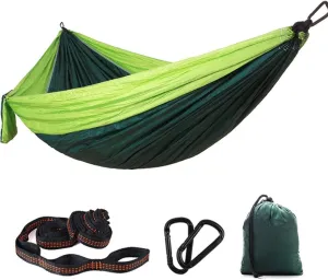 Double Person Parachute Hammock, Ultralight Portable Hammock, Durable Breathable Quick-Drying 660IBS Outdoor Backpacking Hiking-I 300x200cm