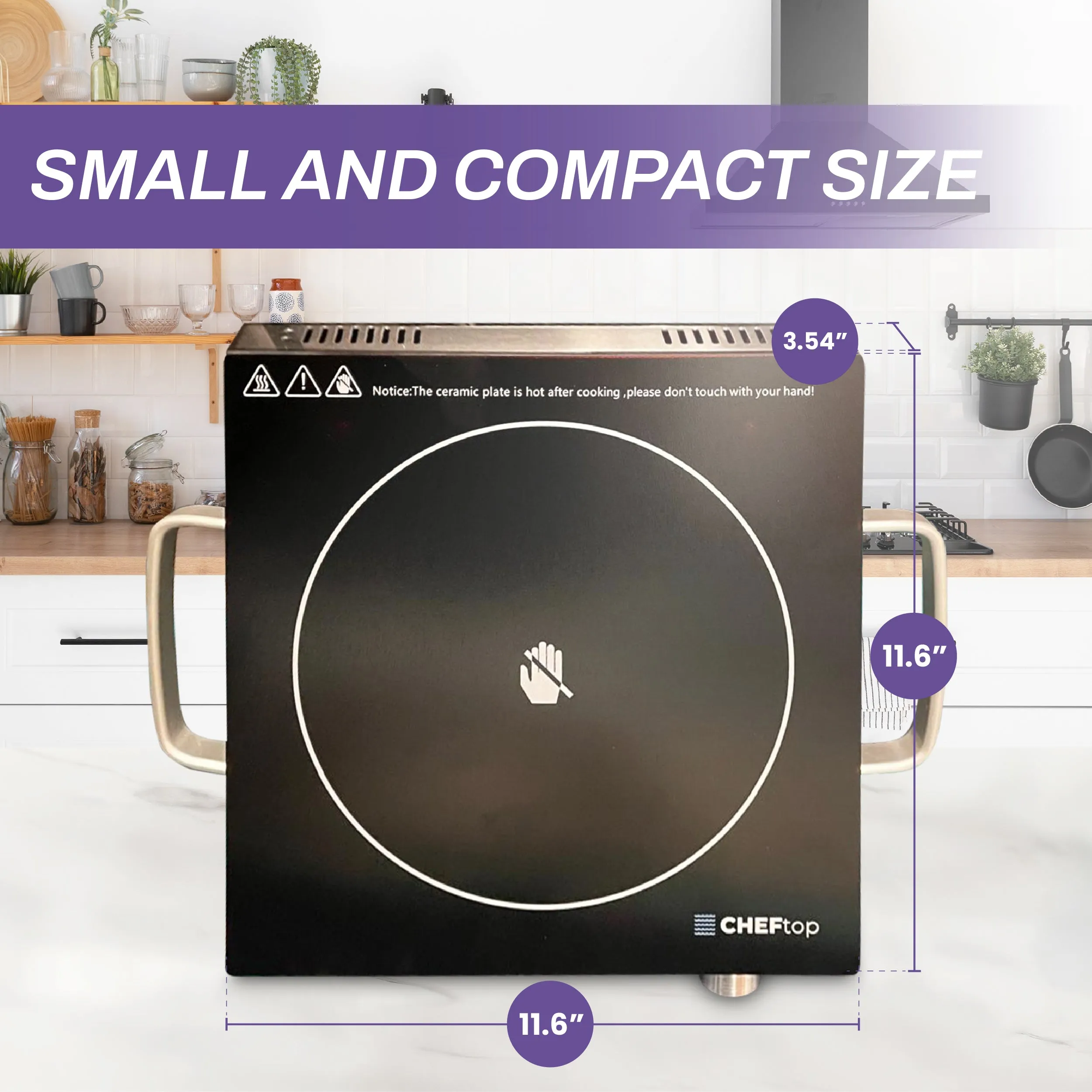 DrinkPod Hot Plate Electric Single Burner 1500W Portable Burner for Cooking with Adjustable Temperature & Stay Cool Handles, Stainless Steel Easy To Clean, Non-Slip Rubber Feet, Compatible for All Cookwares