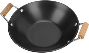 Dual-Handled Steel Wok Cooking Utensil Small Noodle Pan Stainless Steel Soup Pot Portable Pot for Takeout for Solo Diners