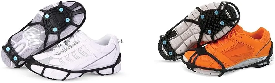 Due North Everyday G3 Ice Cleat for Walking and Running on Snow and Ice (1 Pair) & Everyday Pro Ice Cleats for Walking on Ice and Snow - 12 Replaceable Ice Diamond Spikes (1Pair)
