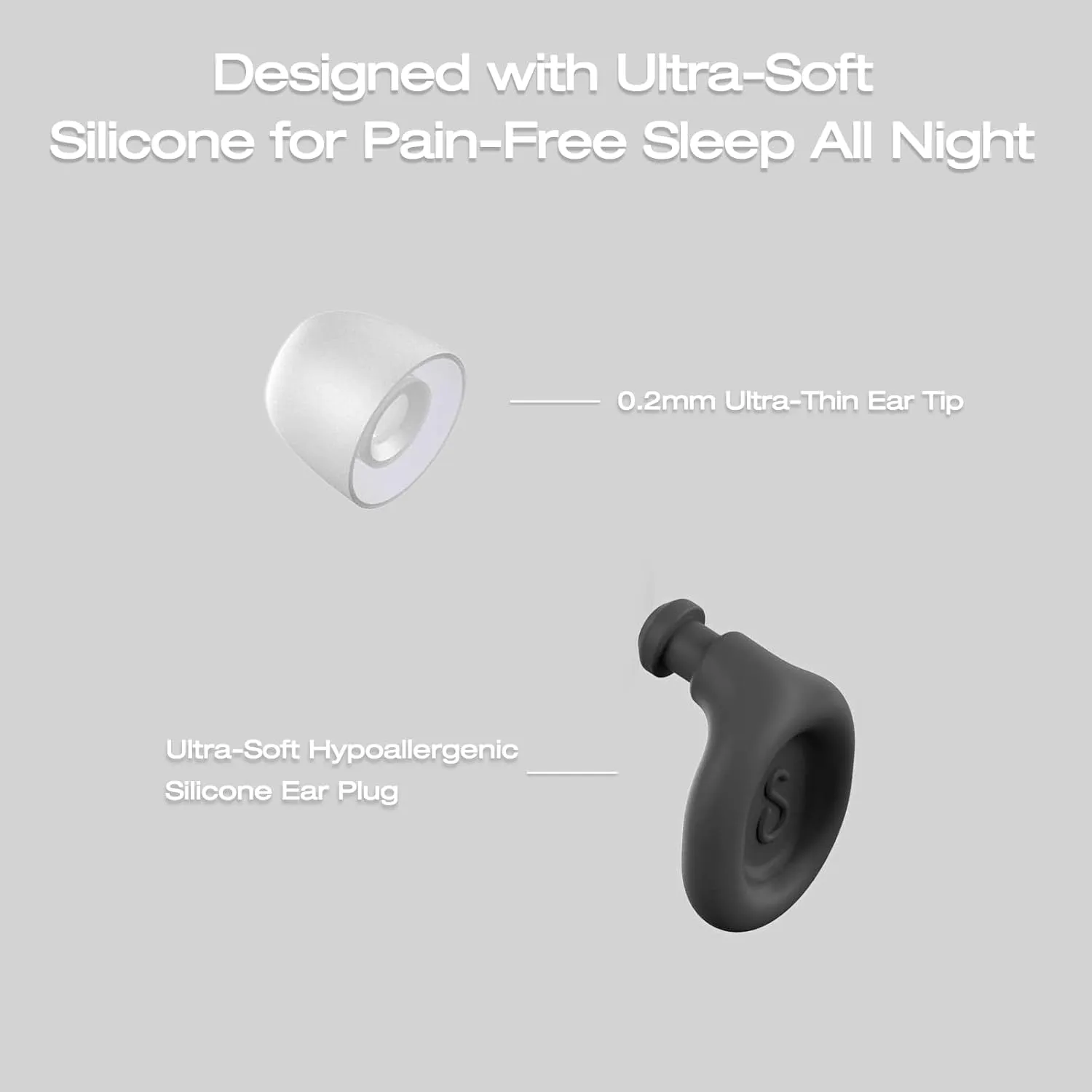 Ear Plugs for Sleep, Noise Cancelling Earplugs for Side Sleepers, Ultra-Soft, Pain-Free, Stay Put All Night, 26dB (SNR) Noise Reduction Earbuds for Focus,Travel,Tinnitus Relief & Ringing Ears