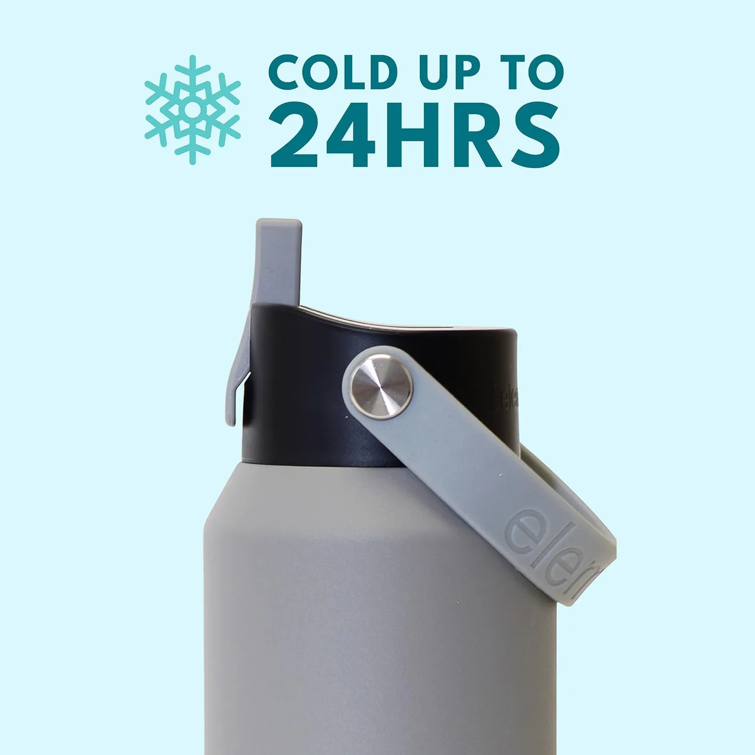 Elemental Core Stainless Steel Water Bottle with Straw - Leak Proof Double Wall Insulated Water Bottles for Travel, Sports and Gym - BPA Free Sport Thermos with Flip-up Straws - 40oz, Graphite