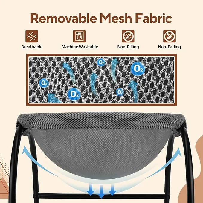Elevated Cat Bed Hammock - Breathable & Moisture-Proof Pet Cot for Small Dogs and Cats