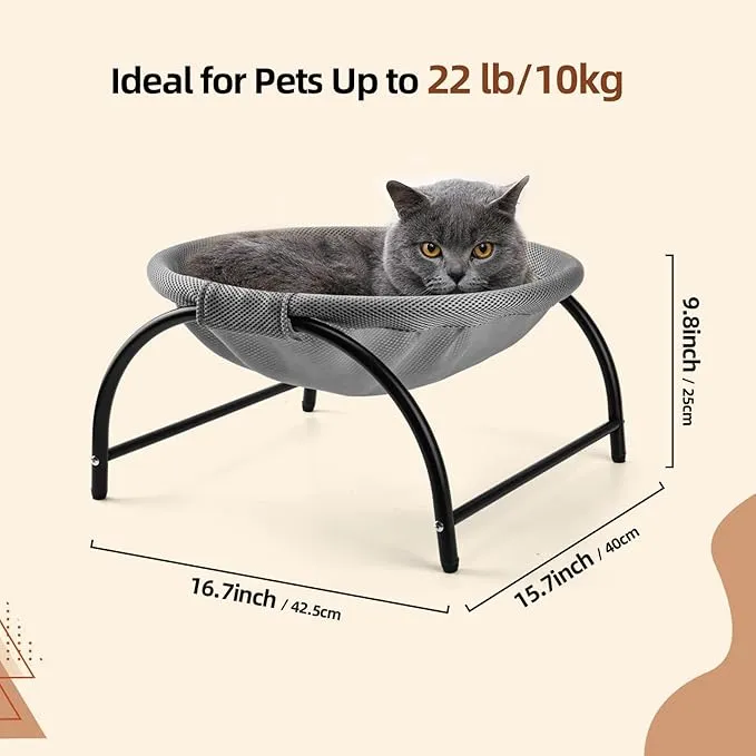 Elevated Cat Bed Hammock - Breathable & Moisture-Proof Pet Cot for Small Dogs and Cats