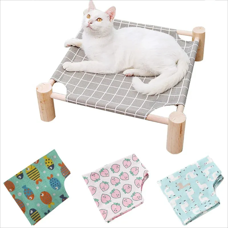 Elevated Wooden Hammock for Pets