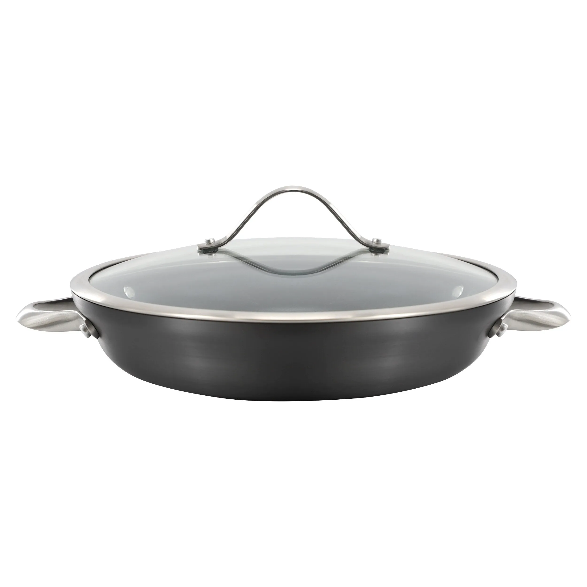 Elite Hard-Anodized Nonstick 12-Inch Everyday Pan with Glass Lid