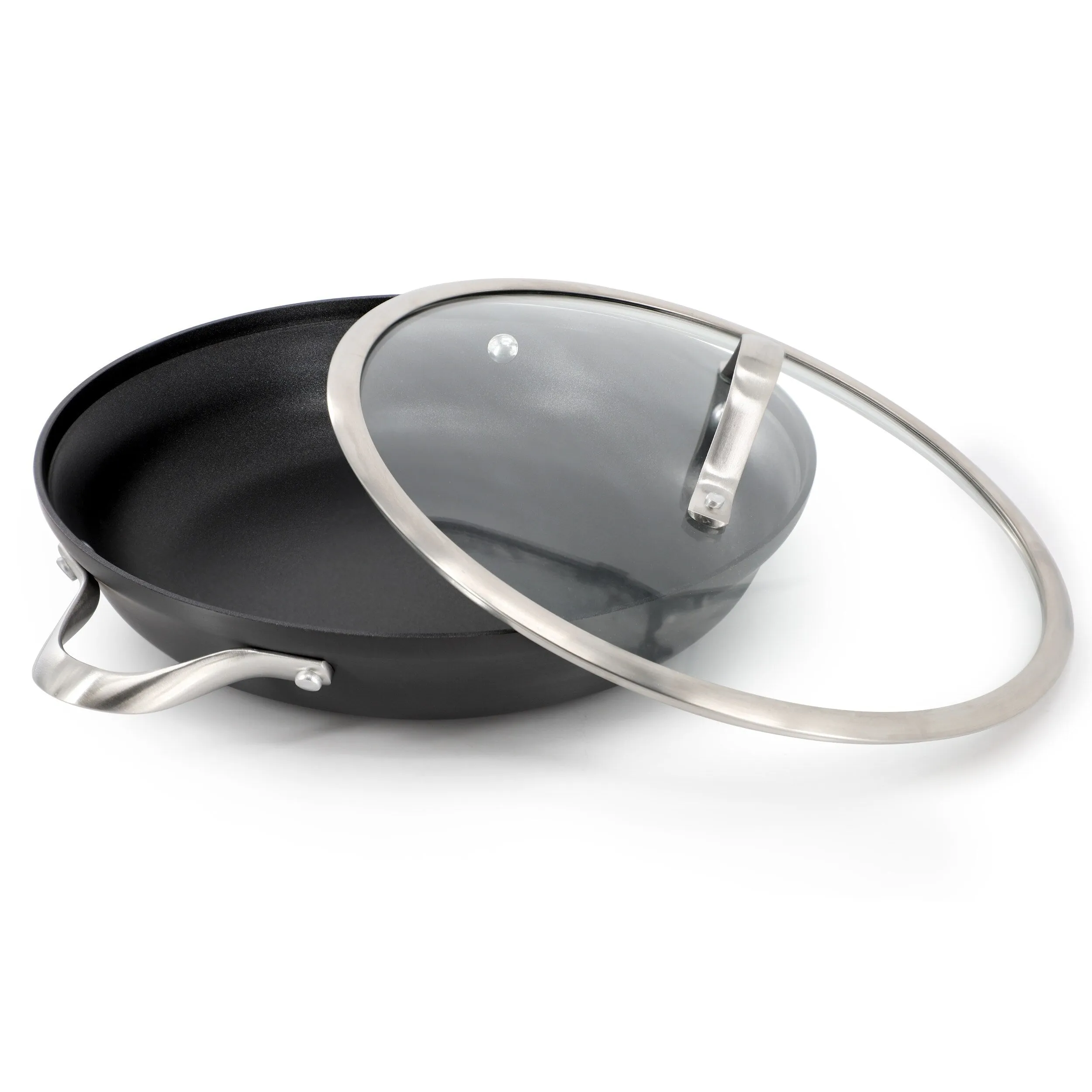 Elite Hard-Anodized Nonstick 12-Inch Everyday Pan with Glass Lid