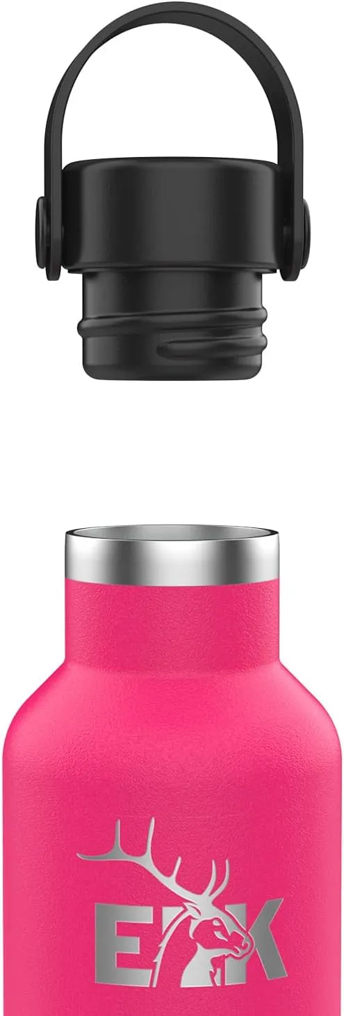ELK Insulated Water Bottle with Standard Mouth Flex Lid - Double Wall Stainless Steel, Dishwasher Safe - Keep Drinks Cold or Hot for Hours - BPA-Free & Phthalate-Free Hydration (Watermelon, 20 Oz)