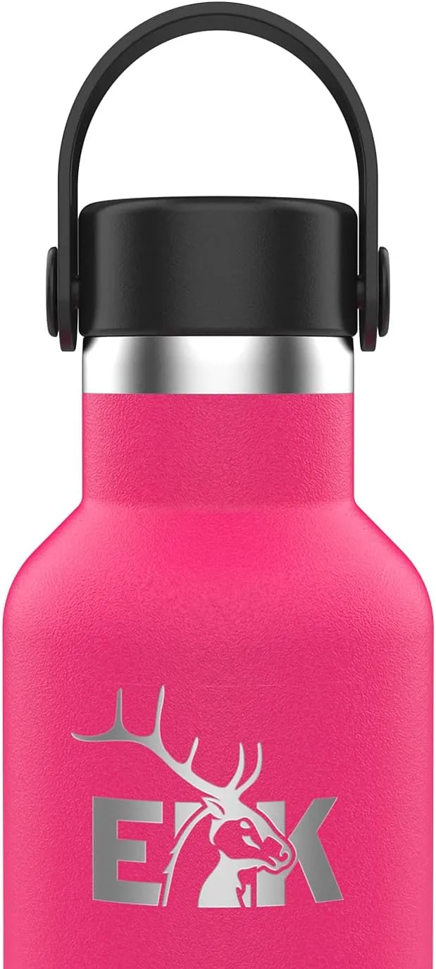 ELK Insulated Water Bottle with Standard Mouth Flex Lid - Double Wall Stainless Steel, Dishwasher Safe - Keep Drinks Cold or Hot for Hours - BPA-Free & Phthalate-Free Hydration (Watermelon, 20 Oz)