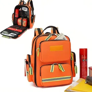 Emergency Trauma Backpack, Empty Emergency Responder Trauma Bag with Reflective, Large Capacity First Aid Medical Back Pack Bag for Camping Cycling Outings Daycare
