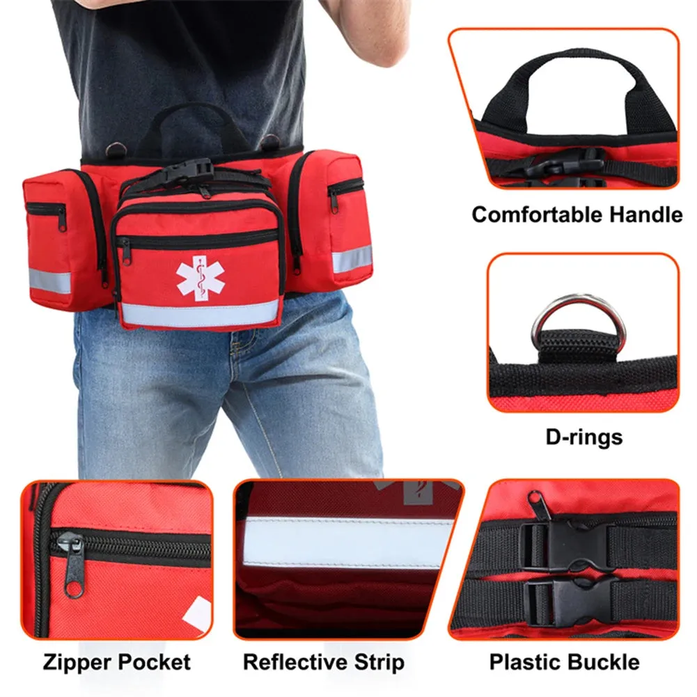 Empty Rescue Waist Bag - First Aid Organizer for Camping and Travel