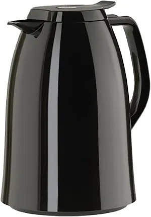 Emsa Mambo High Impact Plastic Thermal Carafe with Glass Liner, 34 oz, Black