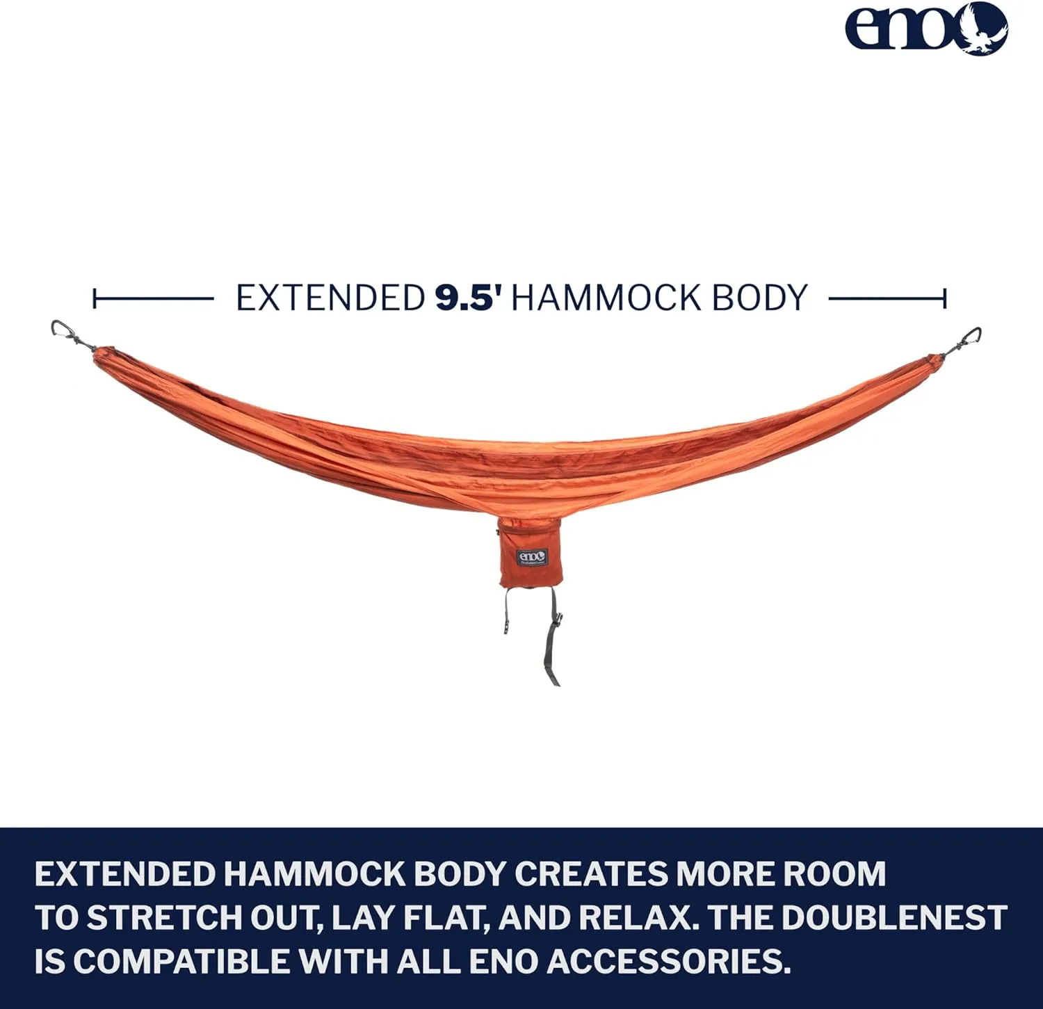 ENO DoubleNest Hammock - Lightweight, Portable, 1 to 2 Person Hammock - for Camping, Hiking, Backpacking, Travel, a Festival, or The Beach - Canyon/Coral