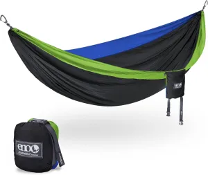 ENO DoubleNest Hammock - Lightweight, Portable, 1 to 2 Person Hammock - for Camping, Hiking, Backpacking, Travel, a Festival, or The Beach - Chartreuse/Black/Royal