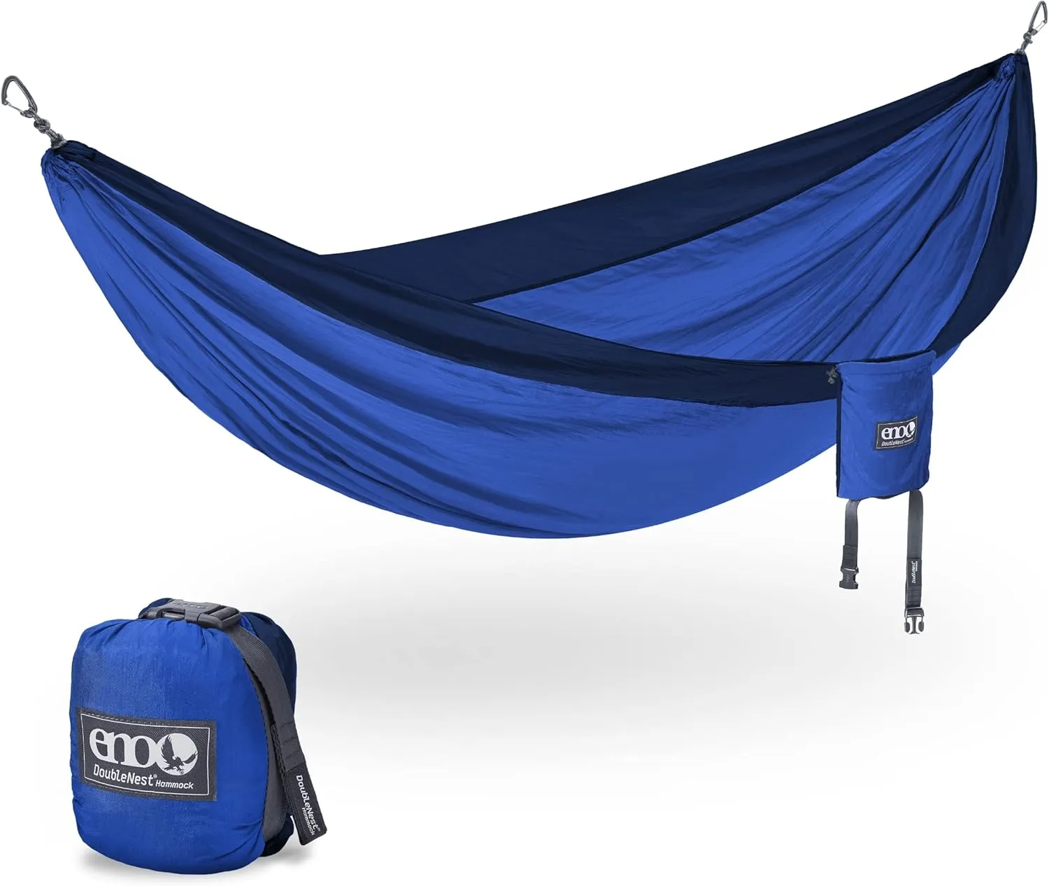 ENO, Eagles Nest Outfitters DoubleNest Lightweight Camping Hammock, 1 to 2 Person, Royal/Navy