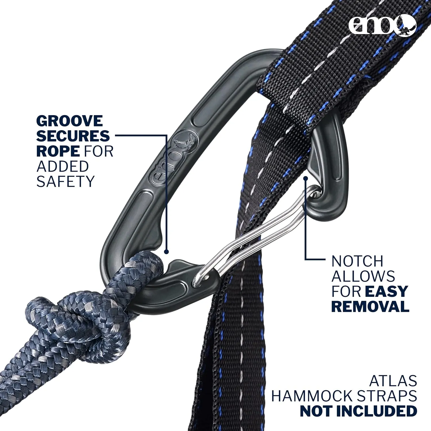 ENO, Eagles Nest Outfitters DoubleNest Lightweight Camping Hammock, 1 to 2 Person, Royal/Navy