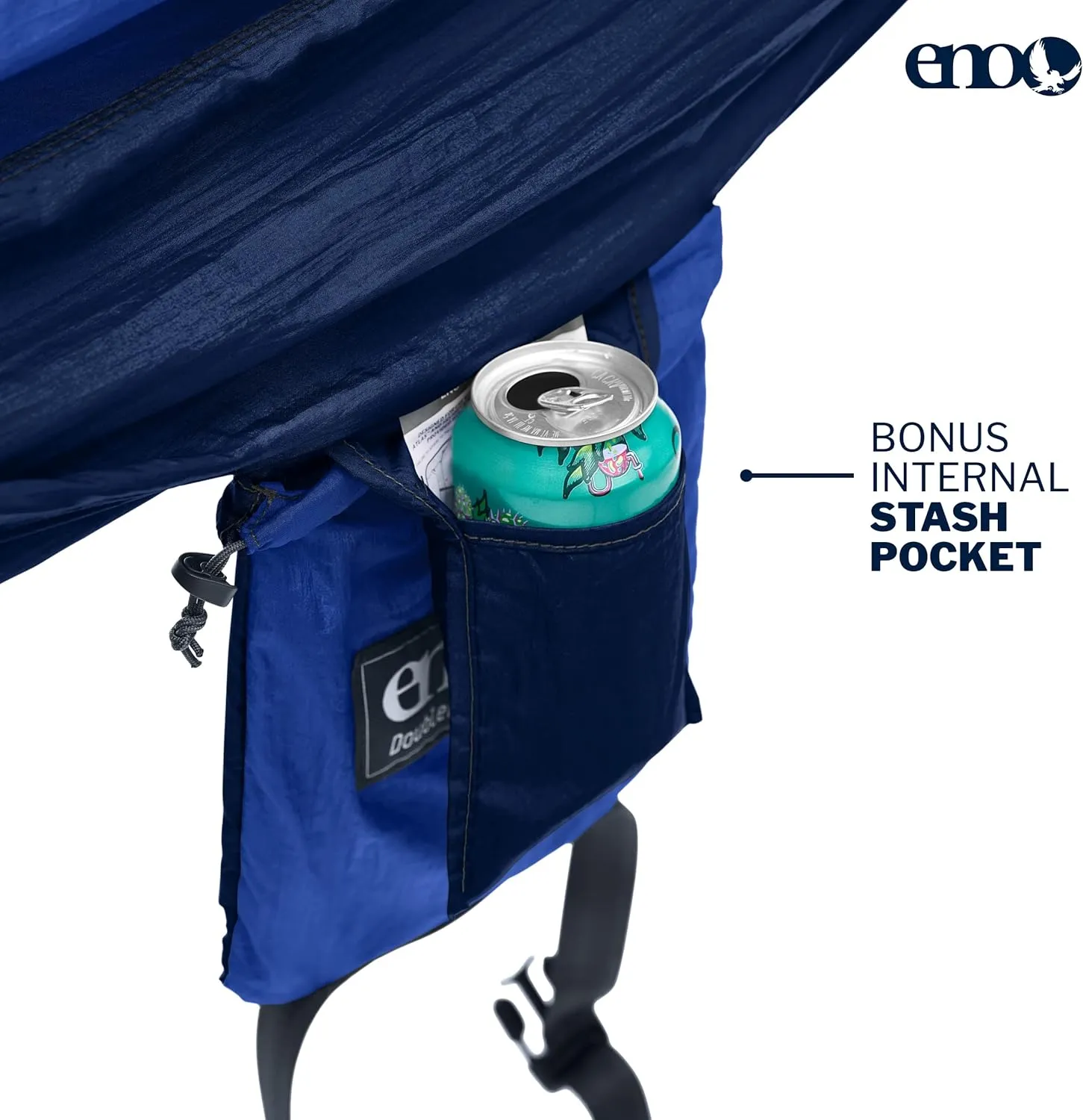 ENO, Eagles Nest Outfitters DoubleNest Lightweight Camping Hammock, 1 to 2 Person, Royal/Navy