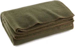Ever Ready First Aid Olive Drab Green Warm Fire Retardant Blanket, 66" x 90"