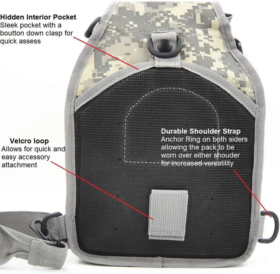 FAMI Outdoor Tactical Bag Backpack, Military Sport Bag Pack Sling Shoulder Backpack Tactical Satchel for Every Day Carry (ACU)