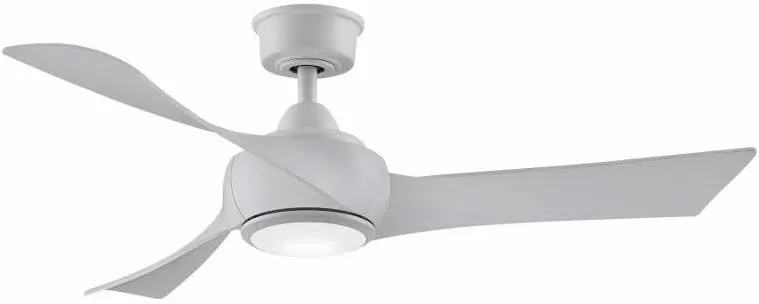 Fanimation Wrap Custom - 3 Blade Ceiling Fan with Light Kit-13.05 Inches Tall and 48 Inches Wide-Matte White Finish-White Washed Blade