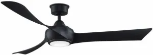 Fanimation Wrap Custom - 3 Blade Ceiling Fan with Light Kit - 13.05 Inches Tall and 56 Inches Wide - Black Finish - Black Blade Color