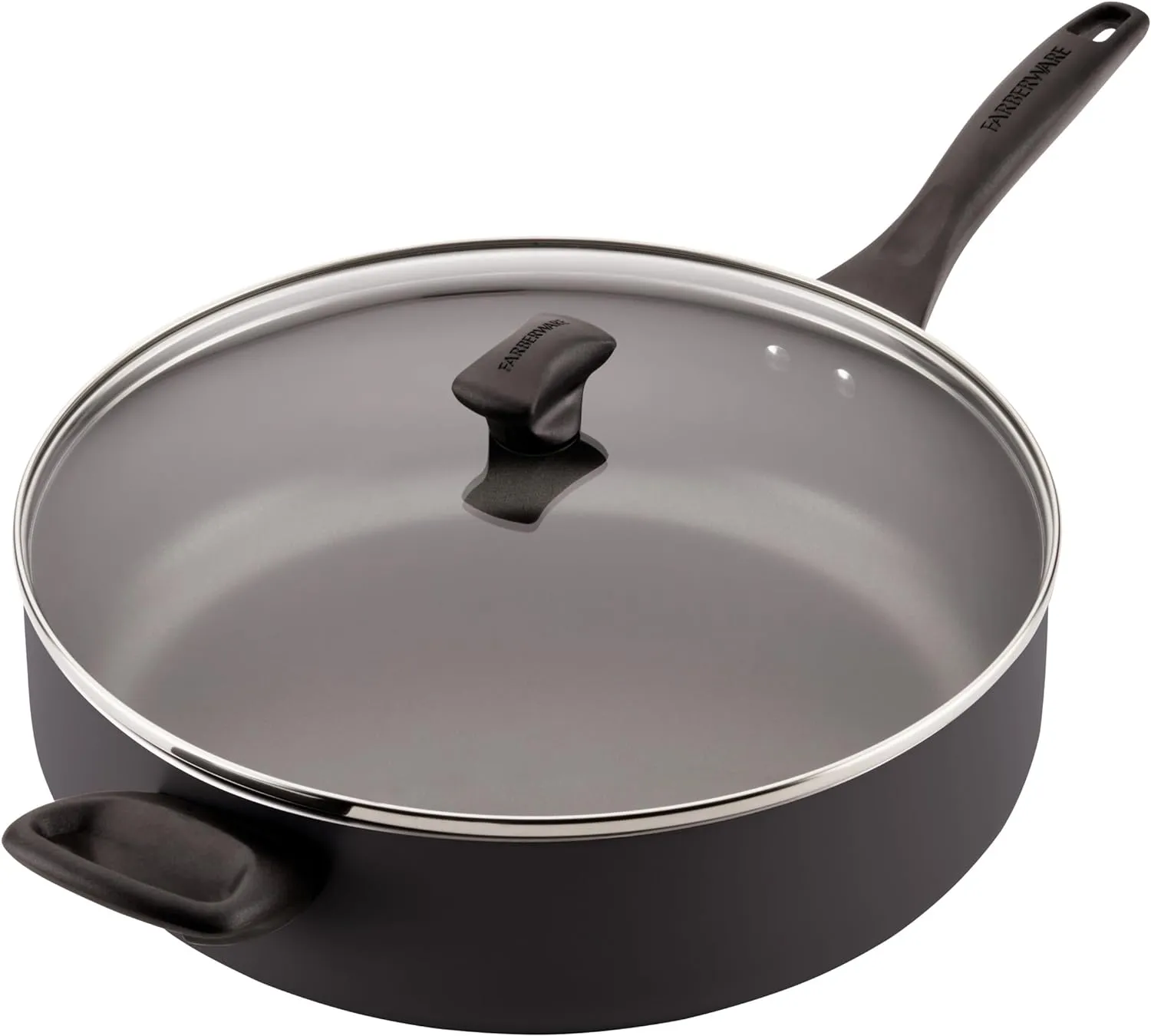 Farberware Dishwasher Safe Nonstick Jumbo Cooker/Saute Pan with Helper Handle - 6 Quart, Black