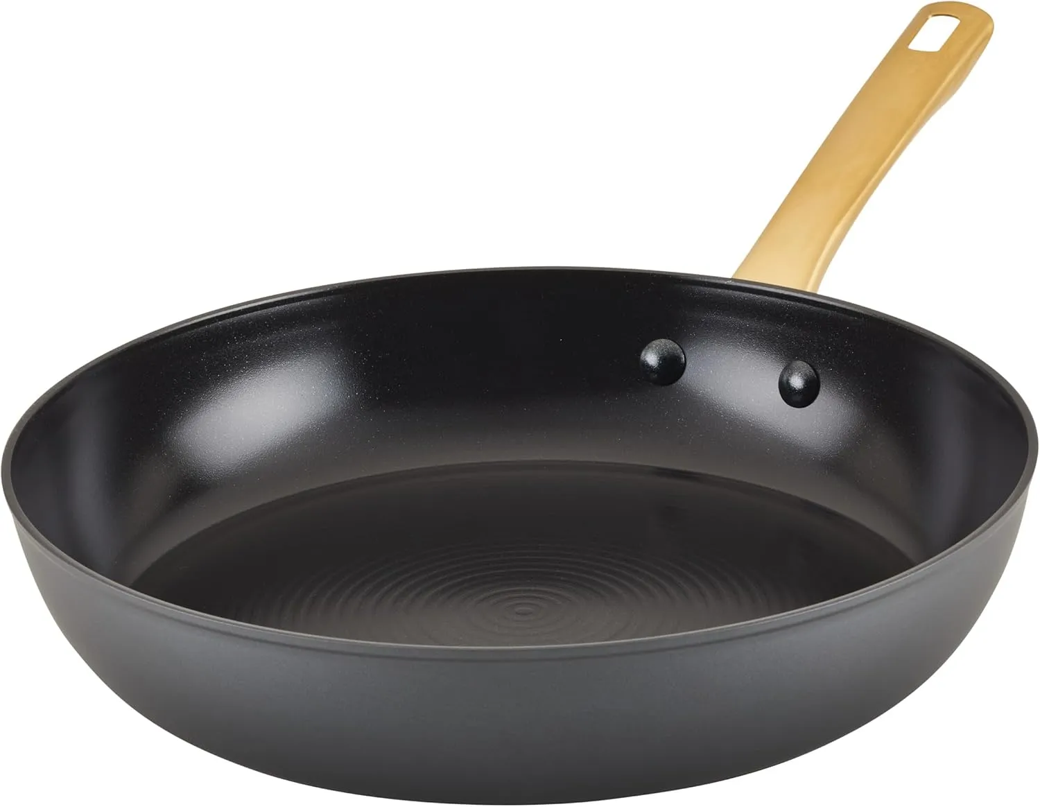 Farberware Forged Induction Ceramic Cookware Nonstick Frying Pan/Skillet, Dishwasher Safe, Suitable for All Stovetops, 12.25 Inch Fry Pan - Black and Gold