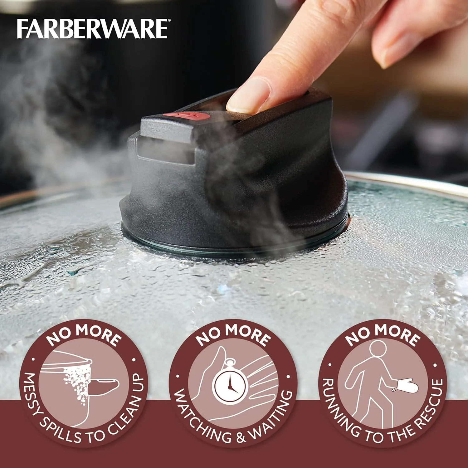 Farberware Smart Control Nonstick Jumbo Cooker/Saute Pan with Lid and Helper Handle, 6 Quart, Black