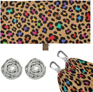 Fashion Color Leopard Brown Outdoor Hammock Rope Hammock for Outside Beach Patio Garden