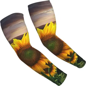 Field Of Sunflowers Arm Guard Sleeves Sun Protection Compression Arm Sleeves For Summer Sports Outdoors