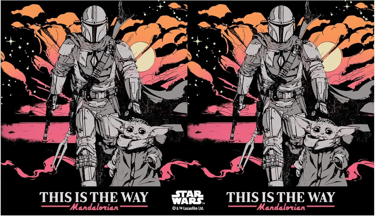 Fifth Sun Star Wars: The Mandalorian Hero's of The Galaxy Stainless Steel Water Bottle