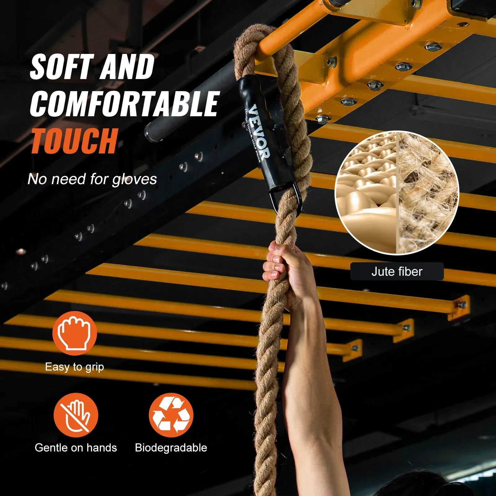 (FINAL PRICES ARE LOWER ON OUR SITE!) VEVOR 1.5"x20FT Gym Climbing Rope Fitness Strength Training Rope Home Exercise
