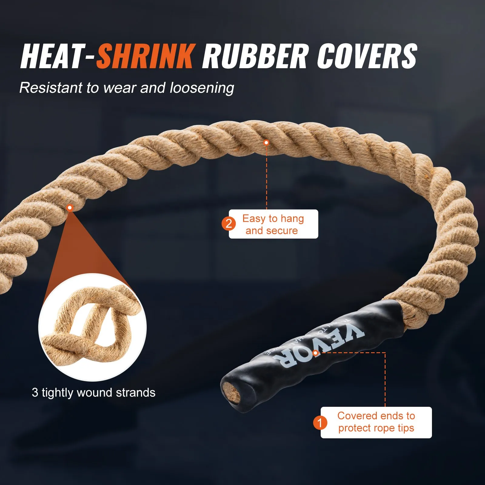 (FINAL PRICES ARE LOWER ON OUR SITE!) VEVOR 1.5"x20FT Gym Climbing Rope Fitness Strength Training Rope Home Exercise