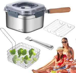 Fire-maples Feast 4 Piece - Camp Cook Set, Camping Cookware Cookware Kit | 2500ml Square Camping Cooking Pot, Outdoor Cookware Set with Pots, Kettle, Saucepans Spatula for Hiking Fishing Picnic