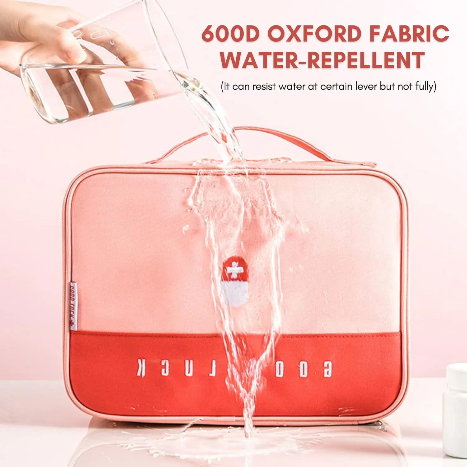 First Aid Bag Empty, Waterproof Emergency Medic Trauma Bag, Medicine Bag For Traveling ,Home Hiking Camping Car Office(Large and Small,Grey)
