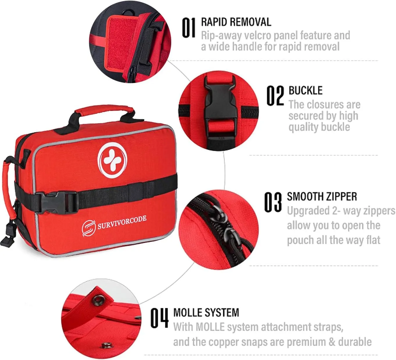 First Aid Kit Comprehensive Premium Emergency Medical Kit with Labeled Compartments for Cars, Trucks, Camping, Home, Office, and Sports and Outdoor Emergencies (250 Pieces Ste)