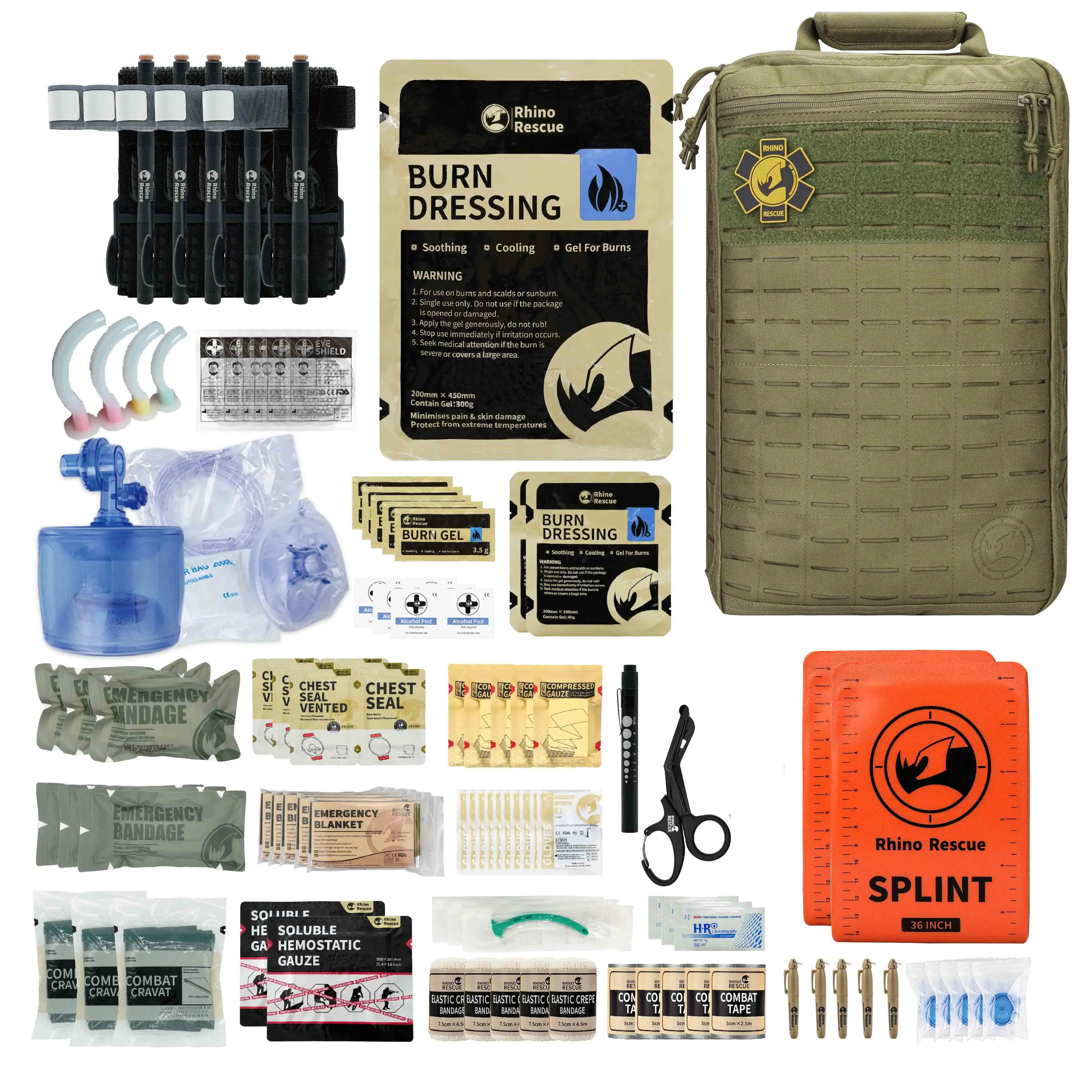First Aid Kit (Hiking, Camping - Tactical Medical Trauma Backpack)