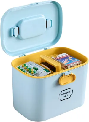 First Aid Medicine Storage Organizer Portable Pillbox Organizer Box Smooth Material Easy to Carry