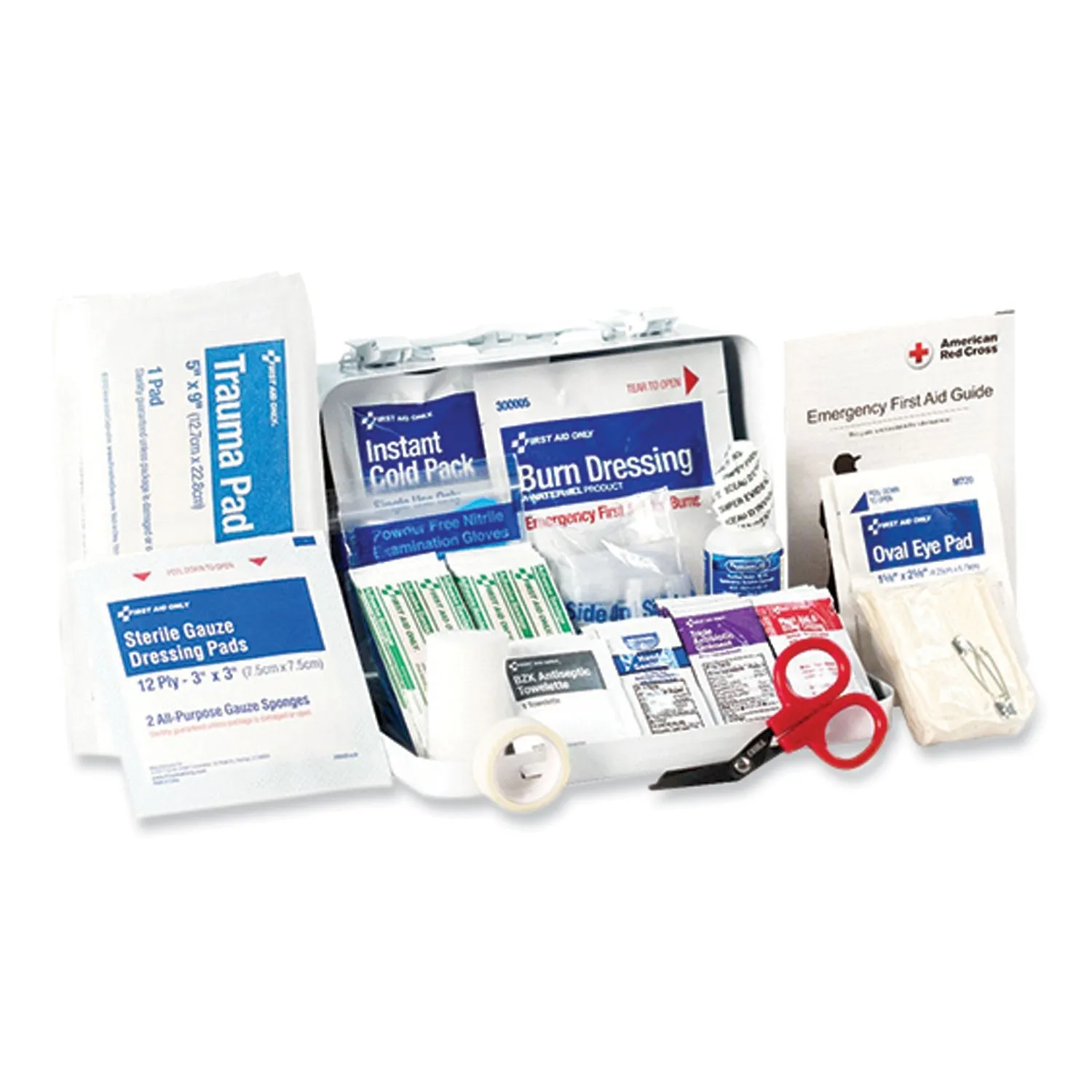 First Aid Only™ ANSI 2021 First Aid Kit for 10 People, 76 Pieces, Metal Case