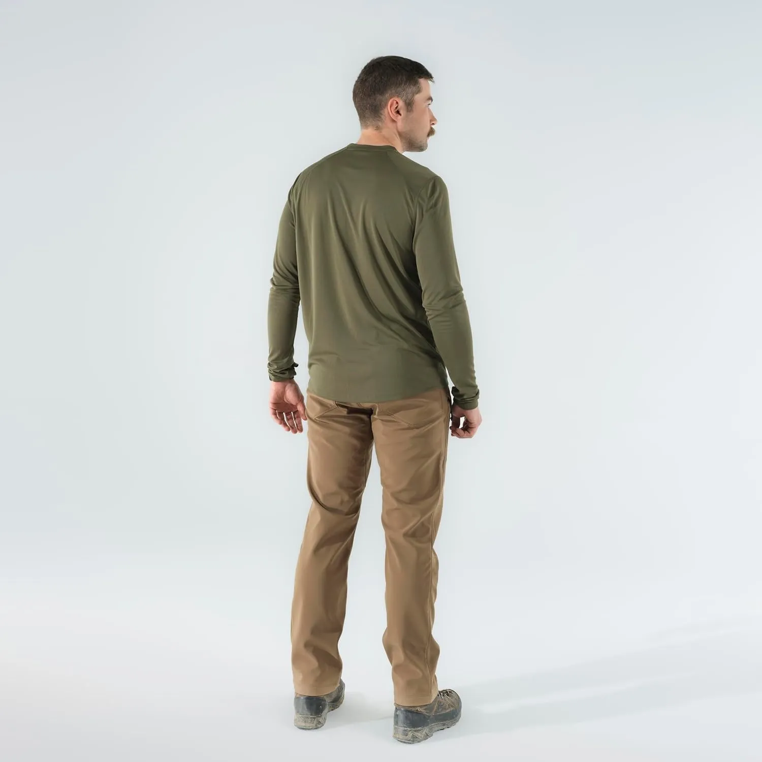 First Lite Men's Yuma Synthetic Long Sleeve Crew - Breathable Ultralight Camo Hunting Baselayer