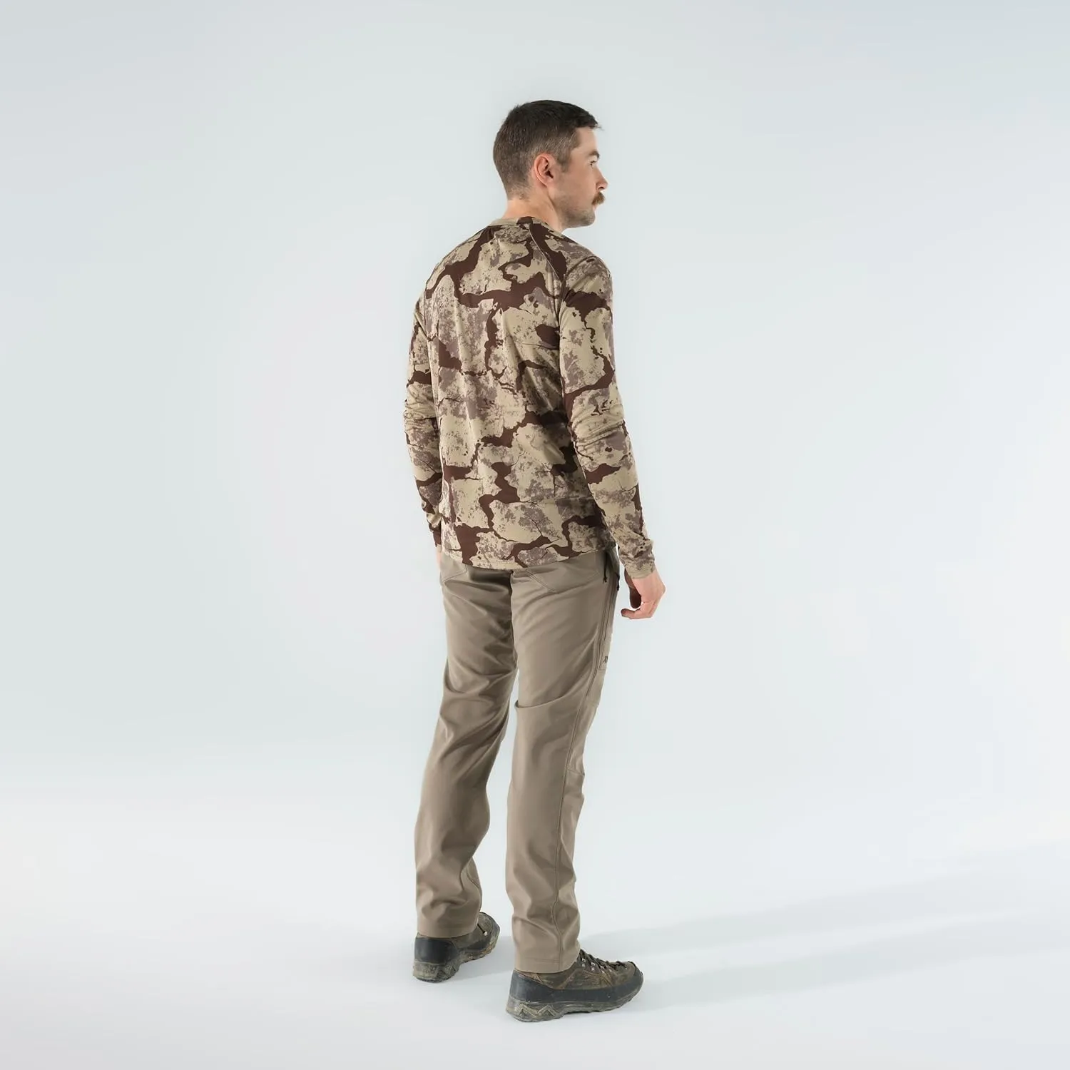 First Lite Men's Yuma Synthetic Long Sleeve Crew - Breathable Ultralight Camo Hunting Baselayer