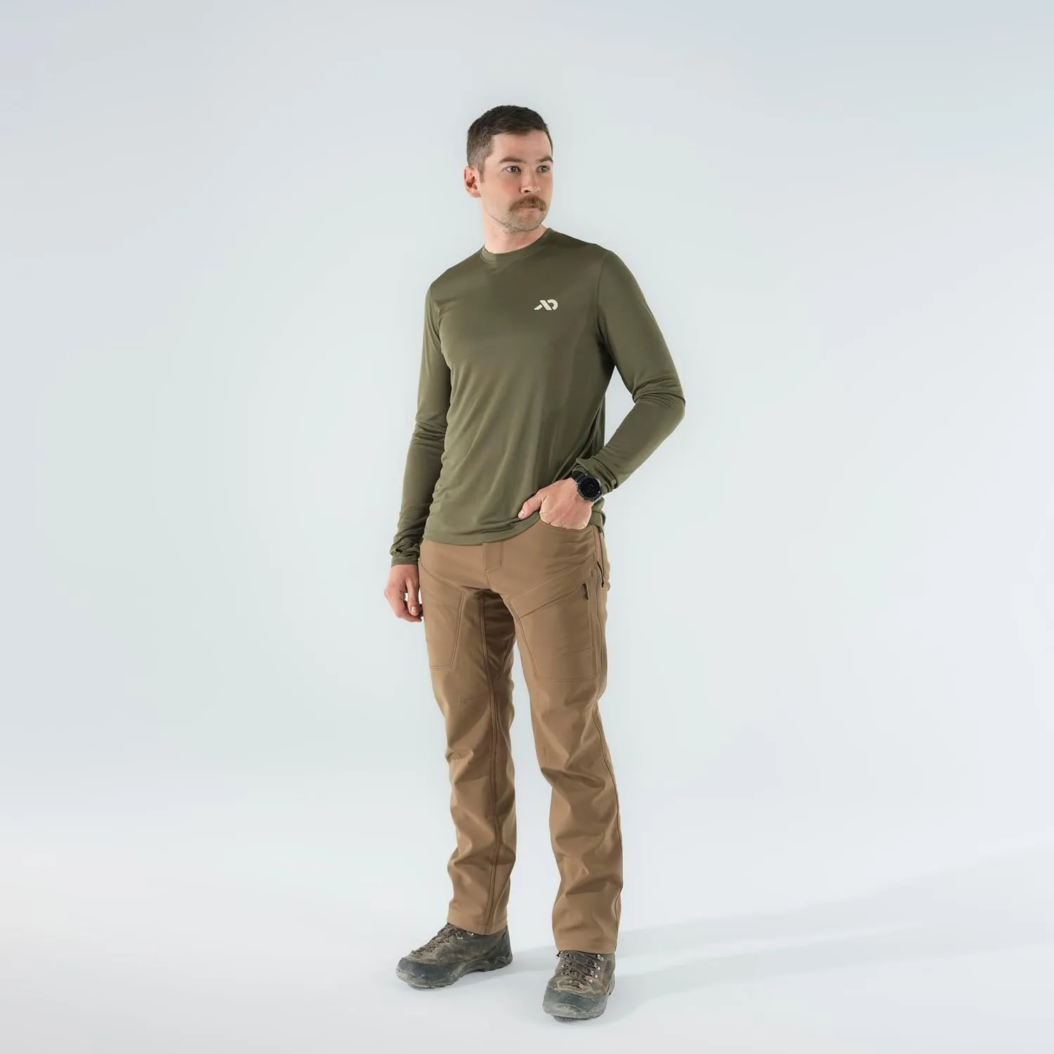 First Lite Men's Yuma Synthetic Long Sleeve Crew - Breathable Ultralight Camo Hunting Baselayer