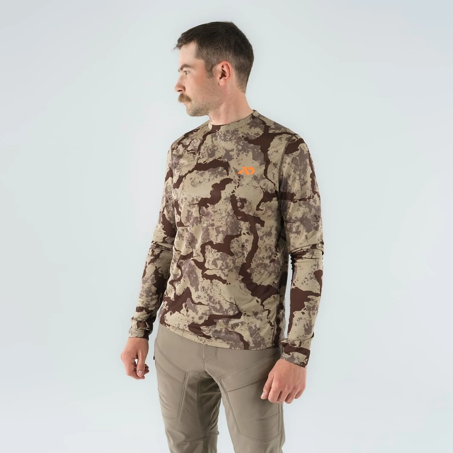 First Lite Men's Yuma Synthetic Long Sleeve Crew - Breathable Ultralight Camo Hunting Baselayer