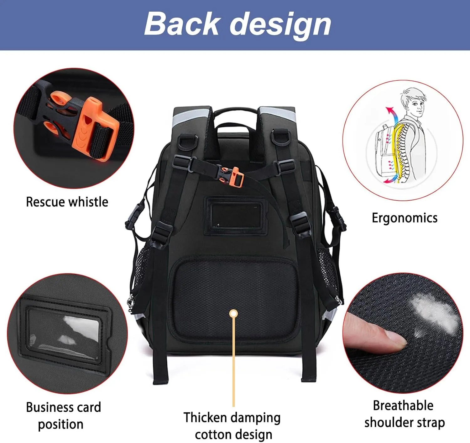 First Responder Bag Medical Backpack Empty,Trauma Backpack with Reflective,Medical Emergency Kits for Outdoor Travel Camping,Bag Only(Black)
