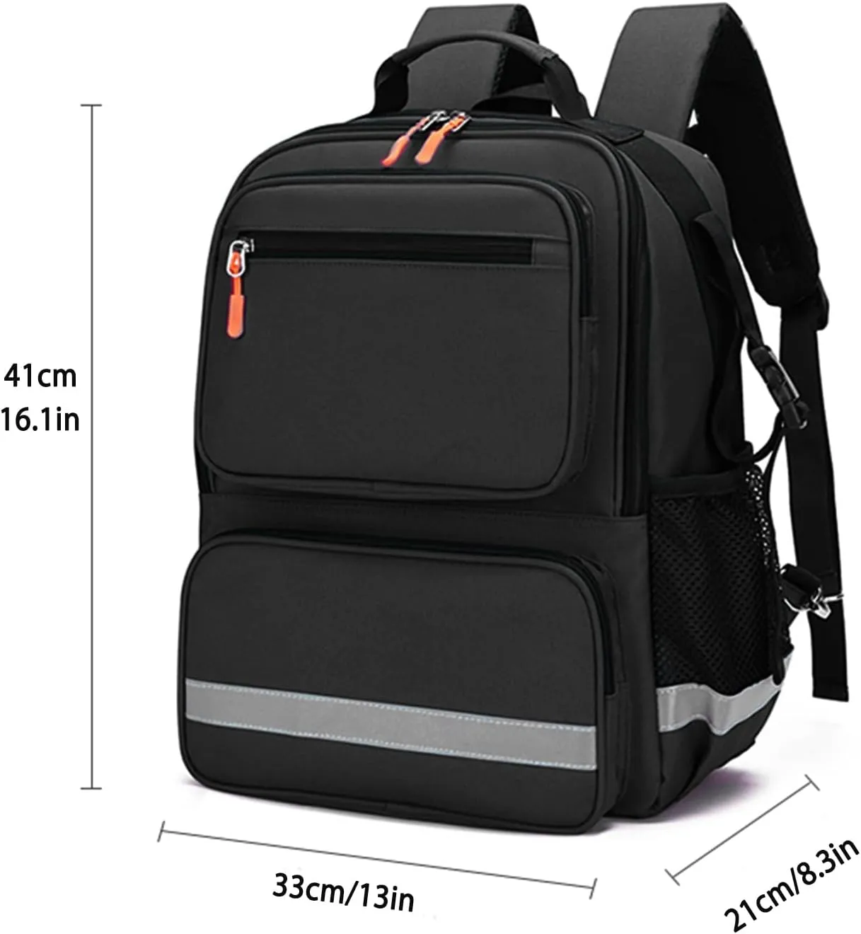 First Responder Bag Medical Backpack Empty,Trauma Backpack with Reflective,Medical Emergency Kits for Outdoor Travel Camping,Bag Only(Black)