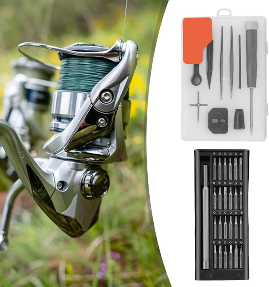 Fishing Reel Care Kit - Fishing Tool Set, Cleaning Maintenance Tool, Portable Repair Kit | esental Reel Maintenance Compact Repair Reels, for Easy