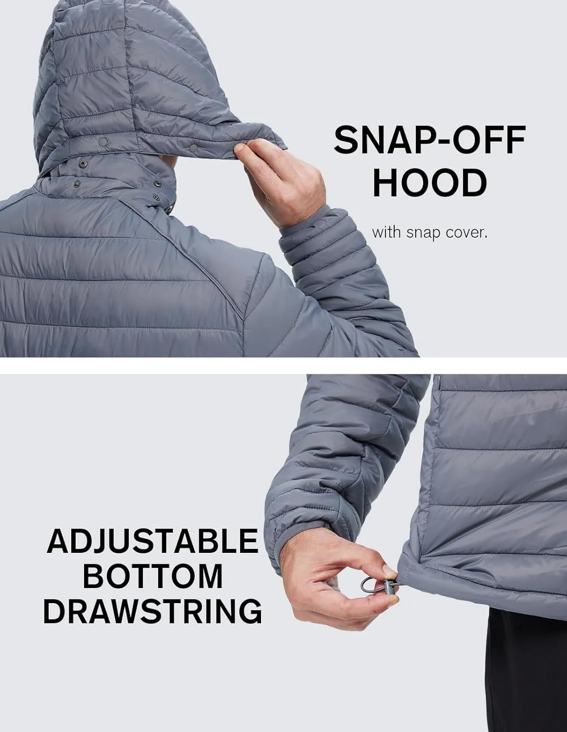 fit space Men's Insulated Synthetic Down Puffer Jacket Winter Warm Coat Quilted Water Resistant Packable Hiking Camping